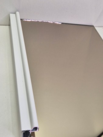 Bronse speil med hvit smal profil 125-150cm (pris pr dør)