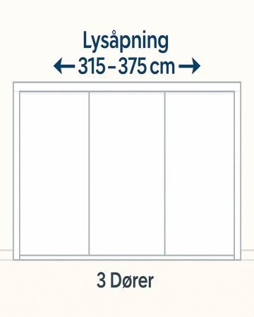 Bredde 315-375cm (3 dører)