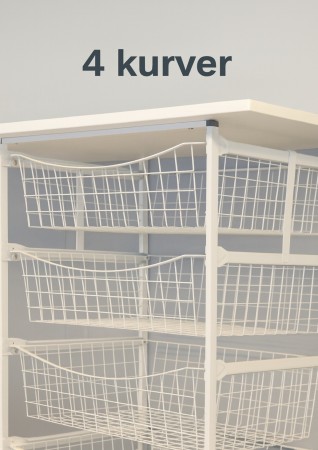 Trådkurv hvit 75x50x85cm