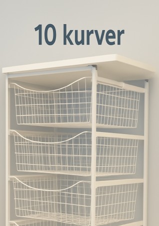 Trådkurv hvit 55x50x205cm