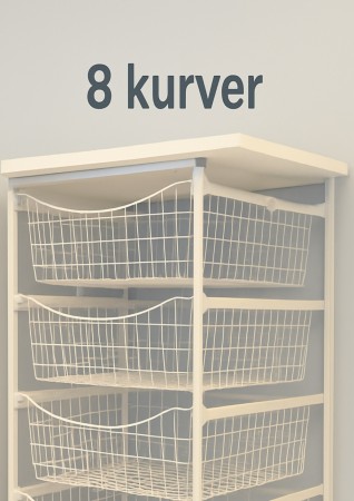 Trådkurv hvit 45x40x165cm