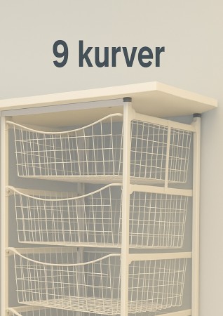 Trådkurv hvit 55x50x185cm