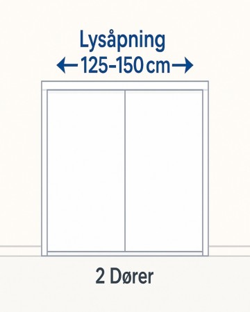 Bredde 125-150cm (2Dører)