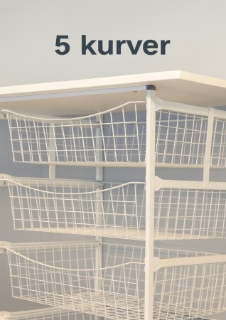 Trådkurv hvit 75x50x105cm